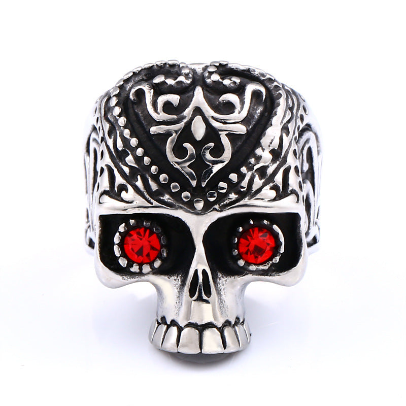 Wholesale Bold Retro Punk Skull Titanium Steel Men's Rings for Trendsetters