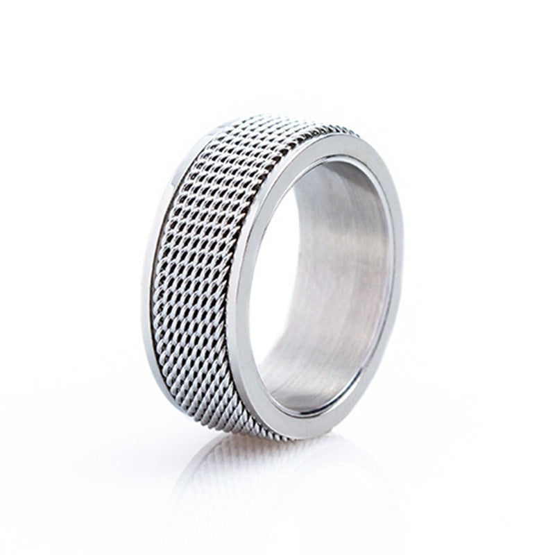 Titanium Steel Rotating Ring for Men - Outdoor Pressure Reducing Design