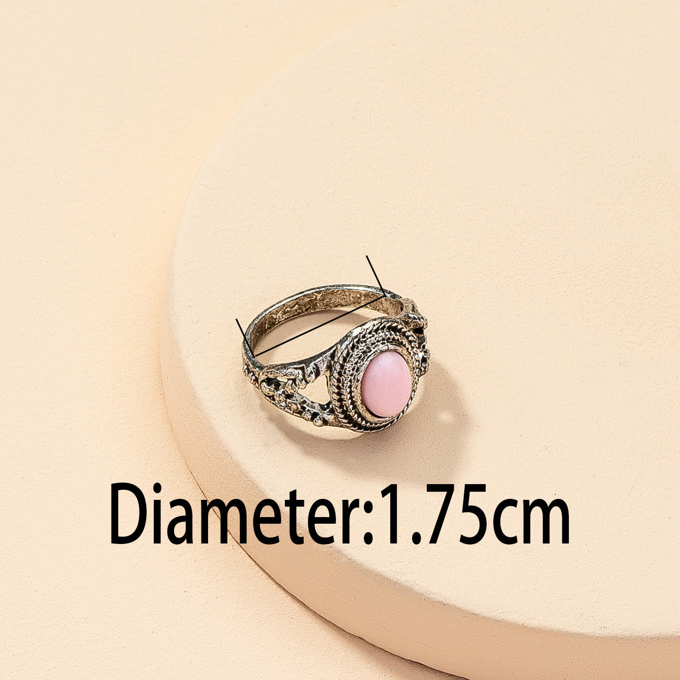 European Pink Stone Ring - Trendy Handcrafted Jewelry for Fashion Enthusiasts