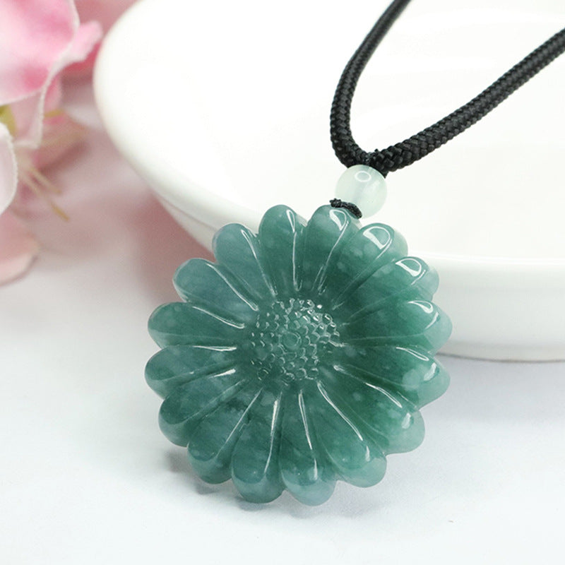 Sunflower Jade Pendant by Planderful Collection