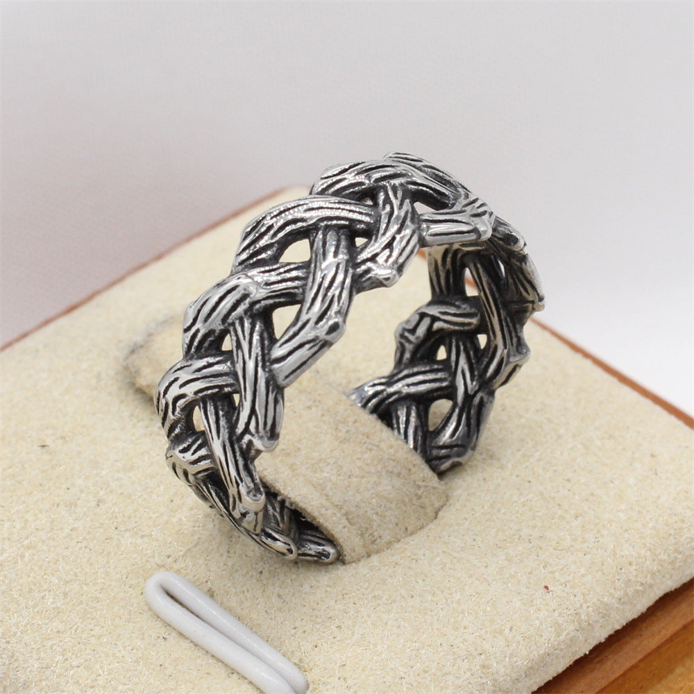 Personalized Retro Viking Celtic Men's Titanium Steel Ring – Wholesale Jewelry for Foreign Trade