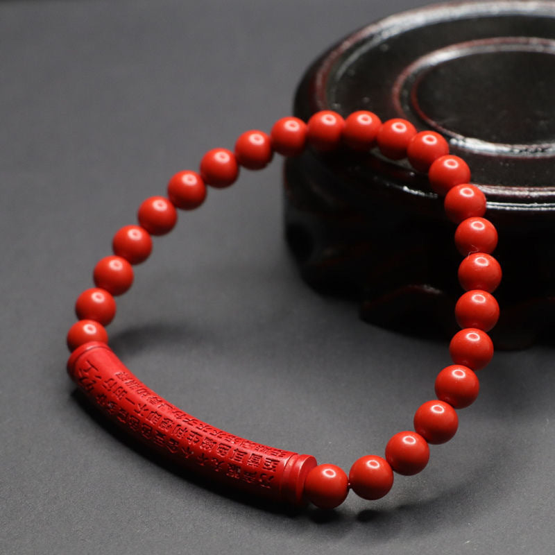 Red Sand Fortune Bracelet with Cinnabar Stone