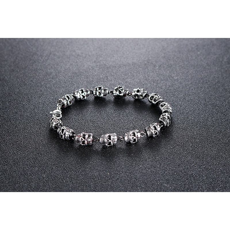 Titanium Steel Skull Bracelet - Retro Punk Hip Hop Ghost Head Jewelry for Men