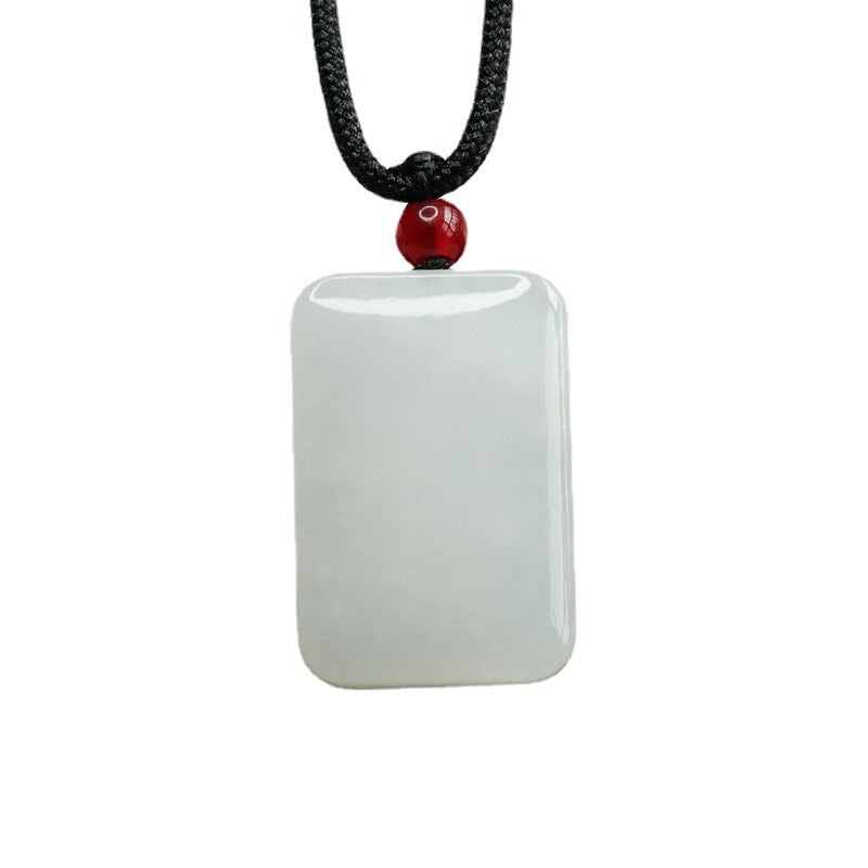 Exquisite Natural Hotan Jade Sterling Silver Pendant - Fortune's Favor Collection