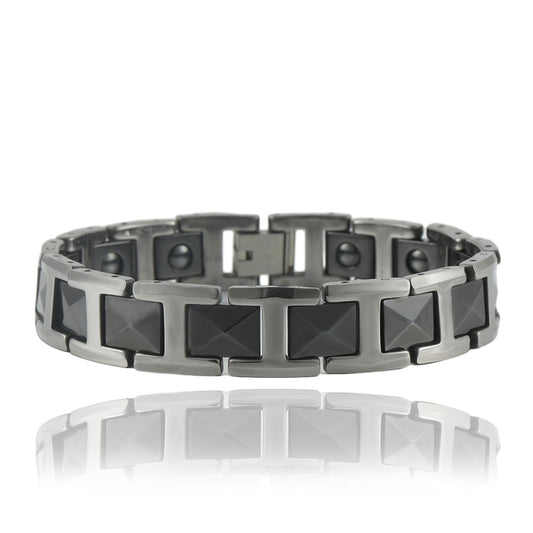 Customizable Punk Style Titanium Steel Bracelet for All - Unisex Tungsten Jewelry