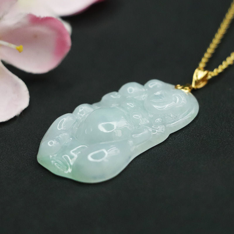 Blessed Jade Buddha Pendant Crafted from Myanmar's Finest Jade