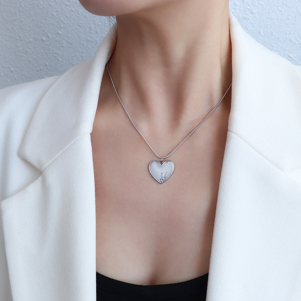 Romantic Heart Pendant Necklace - Stainless Steel Jewelry for a Chic Look