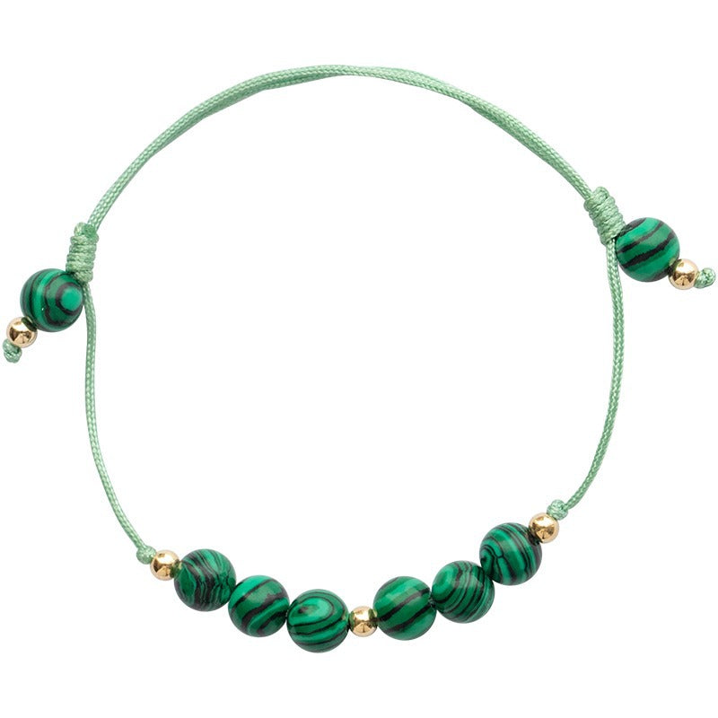 Fortune's Favor: Sterling Silver Bracelet with Turquoise and Malachite Beads