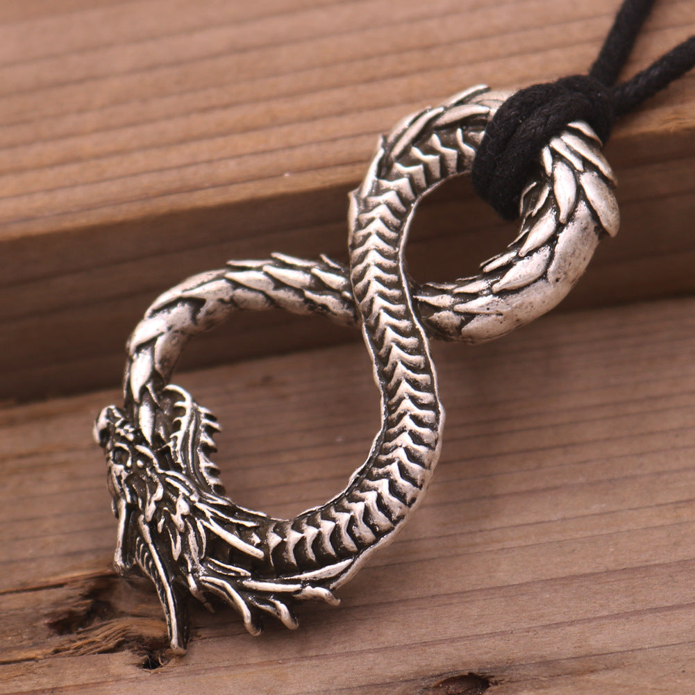 Viking Odin Dragon Pendant Men's Necklace - European & American Fashion Jewelry