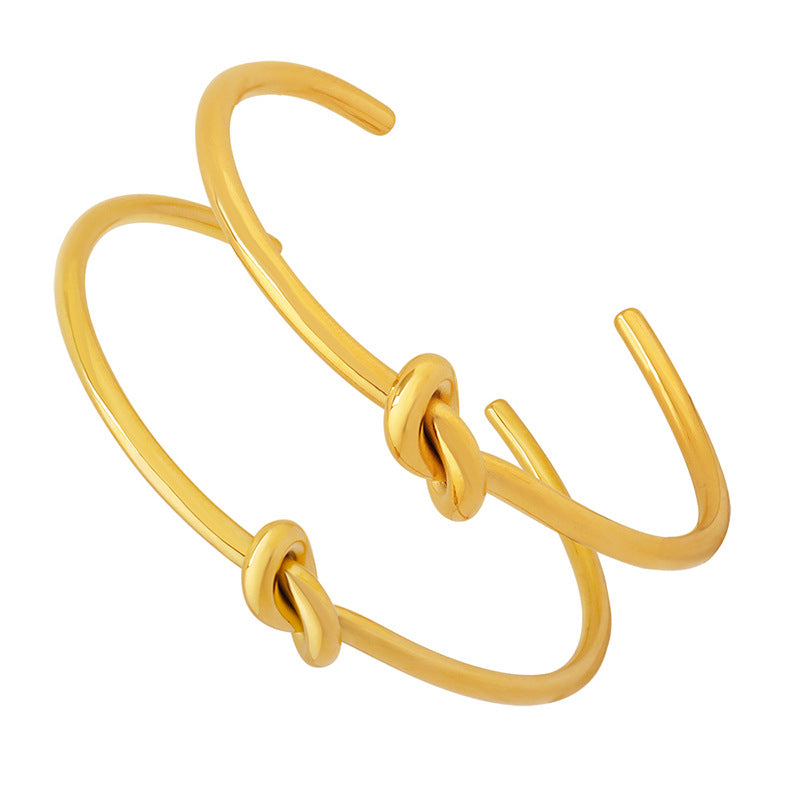 Everyday Genie Titanium Steel Gold Plated Knot Bracelet