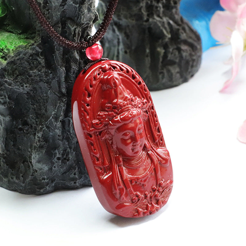 Ethnic Style Vermilion Sand Purple Gold Guanyin Pendant