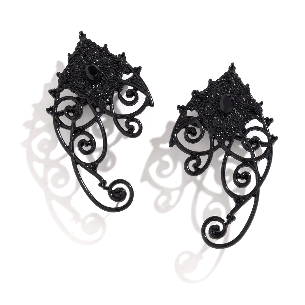 European and American Style Cross-border Elf Contour Earrings with Retro Gothic Vibes for Halloween.