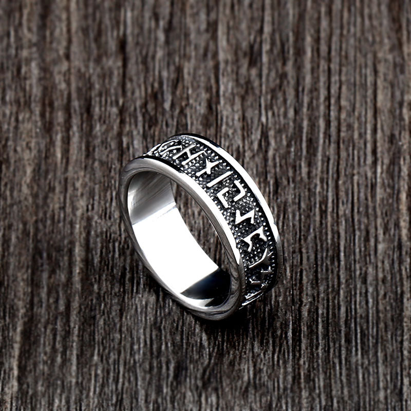 Nordic Vintage-Inspired Titanium Steel Viking Ring for Men - Personalized Retro Jewelry