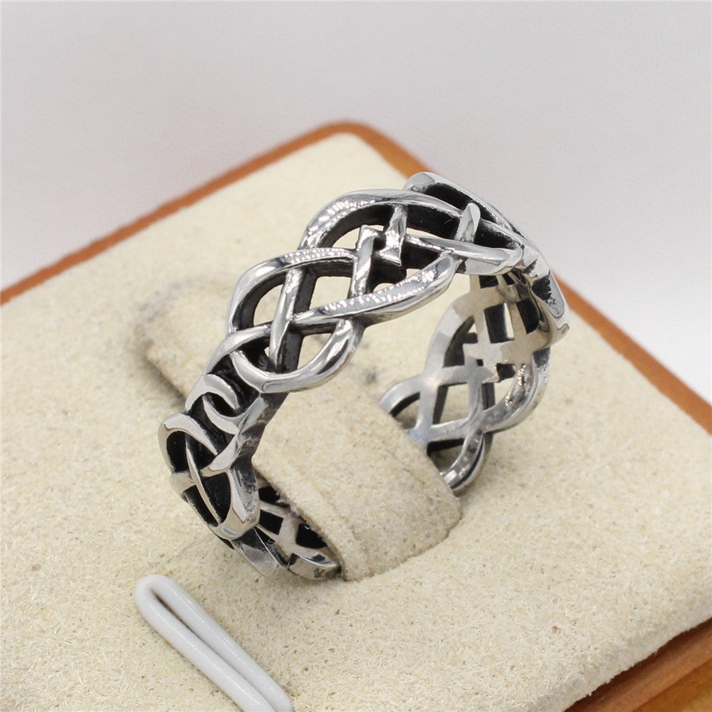 Personalized Retro Viking Titanium Steel Ring for Men - European and American Wholesale Jewelry