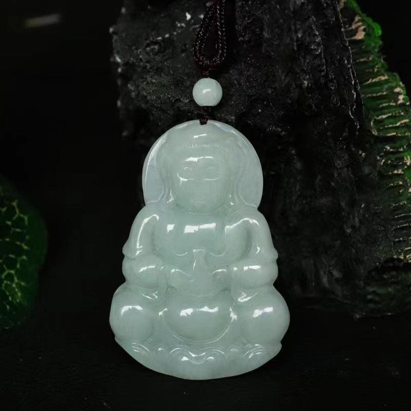 Enlightened Jade Buddha Pendant by Planderful Collection