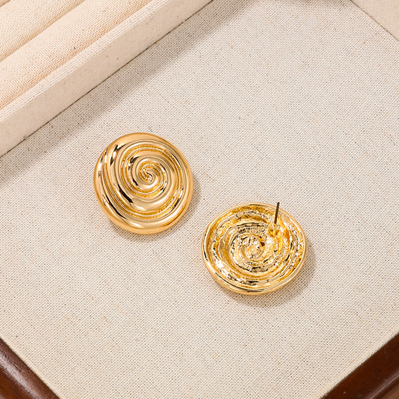 Metallic Vortex Circle Earrings - Vienna Verve Collection