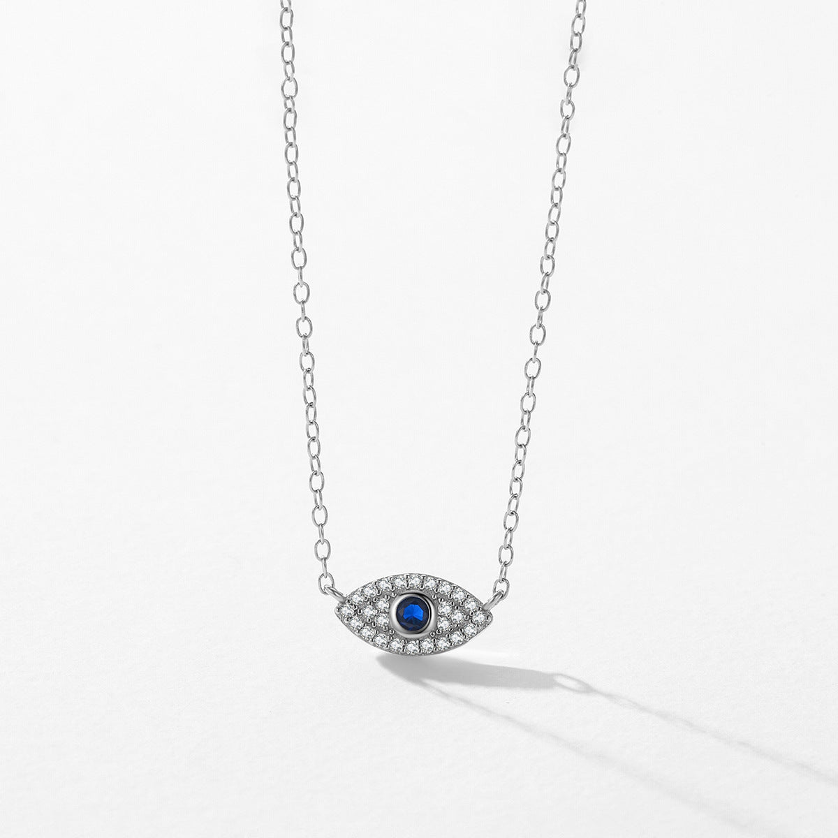 S925 Sterling Silver Devil's Eye Necklace with Zircon Details