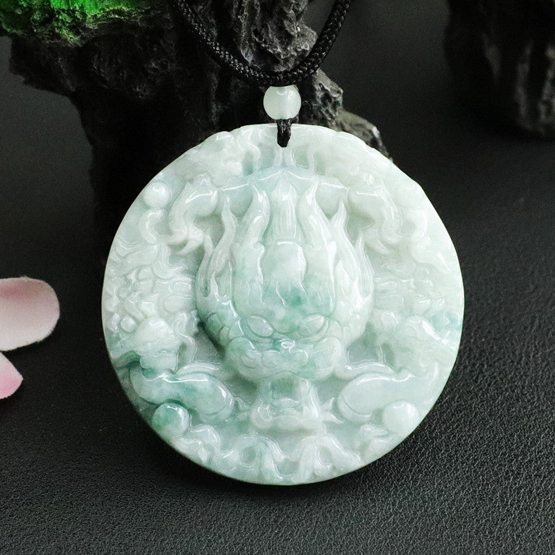 Dragon Jade Round Pendant Necklace