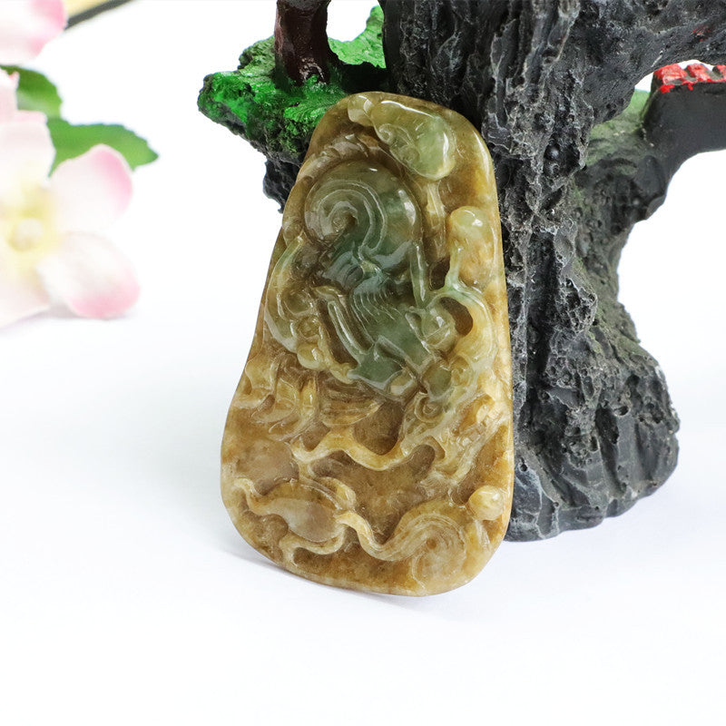 Jade Dragon Ruyi Pendant from Planderful Collection