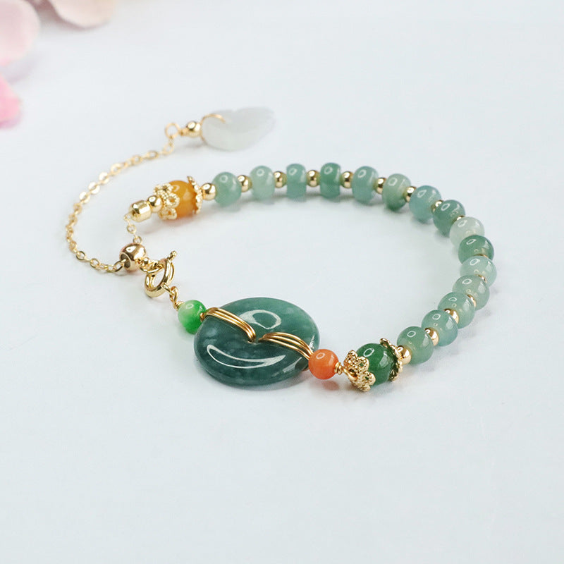 Fortune's Favor Sterling Silver Abacus Bead Jade Bracelet