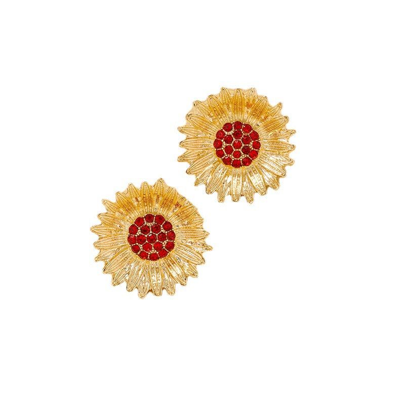 Luxurious Metal Flower Earrings - Vienna Verve Collection