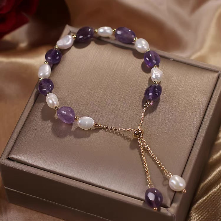 Fortune's Favor Blue Aventurine and Freshwater Pearl Bracelet for Women