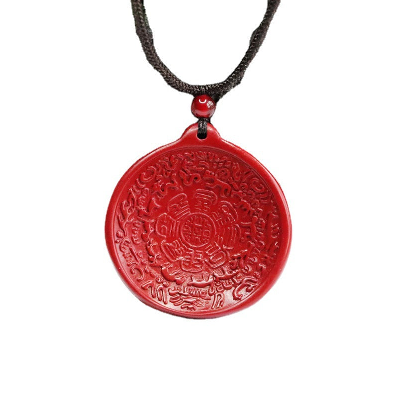 Authentic Vermilion Sand Pendant Purple Gold Sand Nine Palaces Bagua Pendant Jewelry