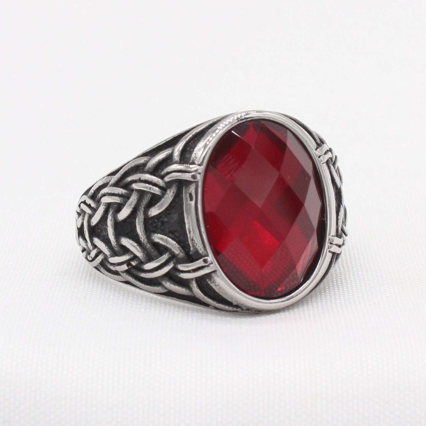 Vintage European-American Viking Oval Stone Ring for Men - Wholesale Jewelry Collection