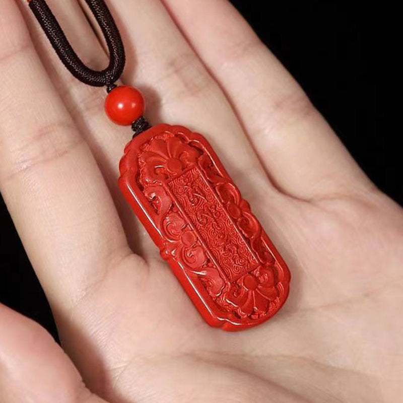 Cinnabar Auspicious Lucky and Wishful Pendant