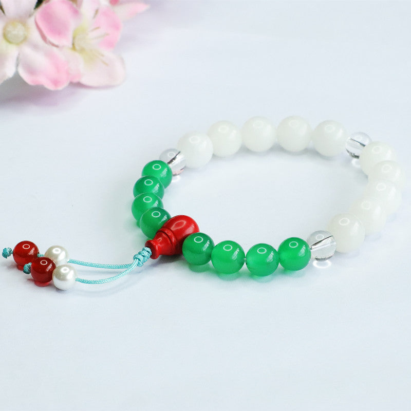 Elegant Chinese Wind Sterling Silver Jade Bracelet