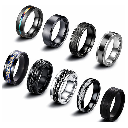 Ultimate Men's Titanium Steel Rotating Chain Ring Set