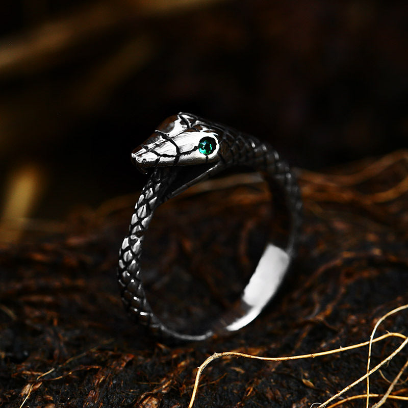 Men's Retro Ouroboros Titanium Steel Ring - Wholesale European and American Stainless Steel Jewelry