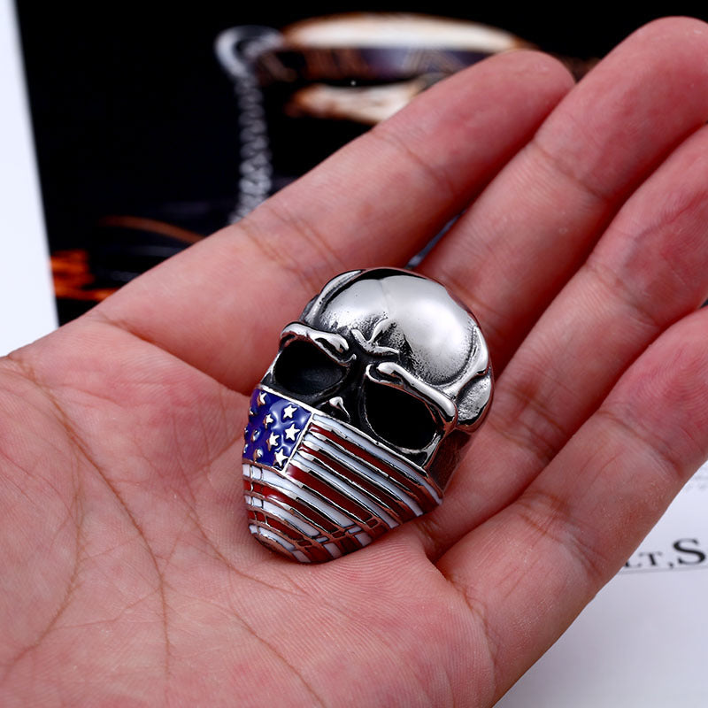 Titanium Steel Skull Ring for Men - Retro European and American Style, Wholesale Domineering Design