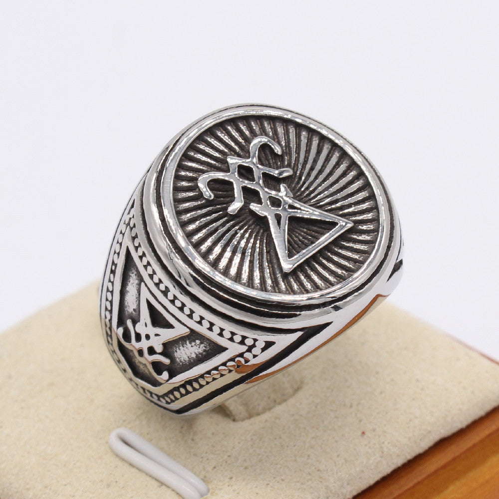 European and American Personalized Retro Men's Titanium Steel Rings - Wholesale of Foreign Trade Jewelry