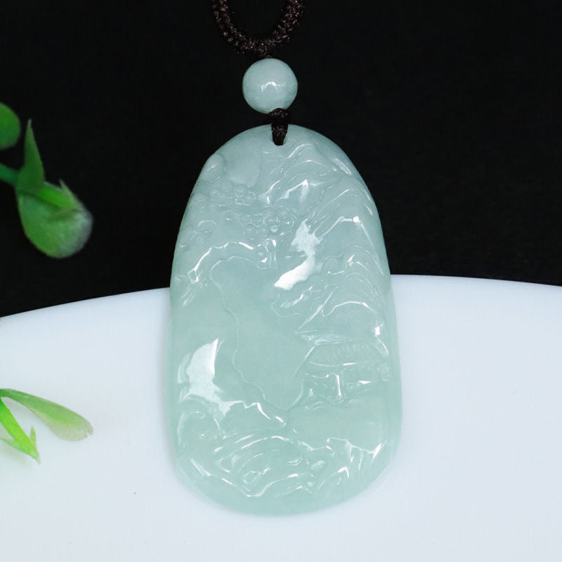 Jade Pendant in Sterling Silver - Fortune's Favor Collection