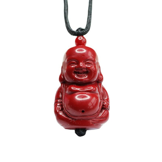 Purple Gold Sand Buddha Lord Pendant Jewelry with Cinnabar Stone