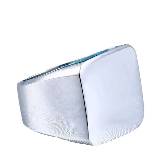 Sleek Titanium Steel Square Ring for Men - Trendy Japanese and Korean Fashion