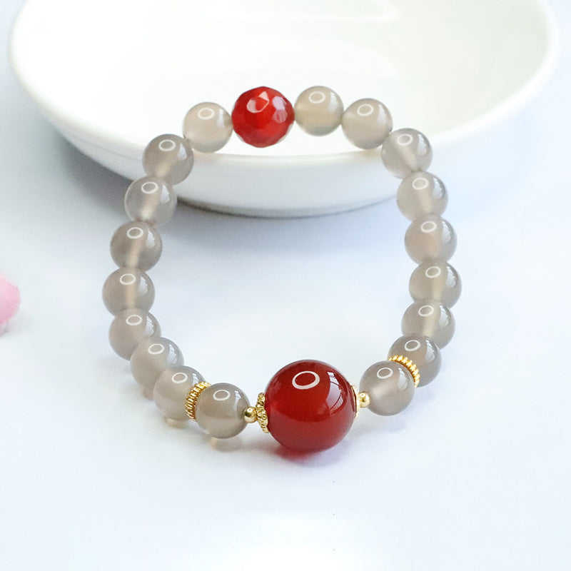 Fortune's Favor Sterling Silver Agate and Chalcedony Bracelet