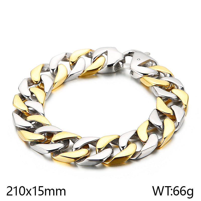 Stylish Korean Titanium Steel Cuban Chain Bracelet for Men