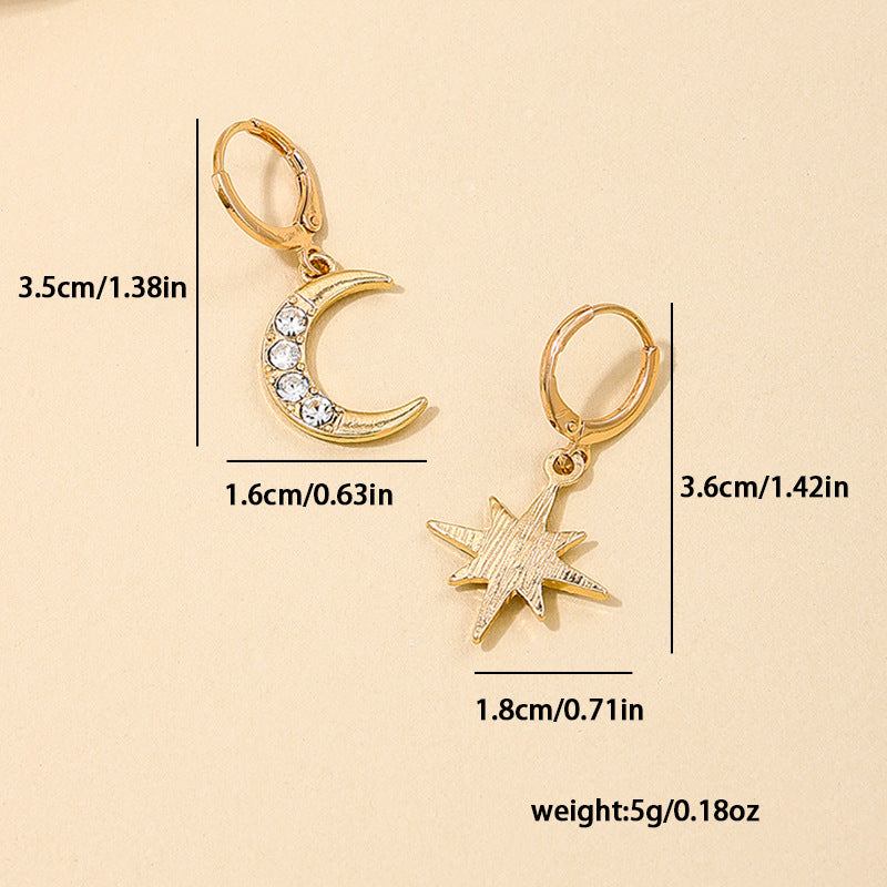 Elegant Moon and Star Wedding Earrings - Vienna Verve Collection