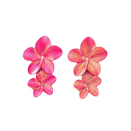 Exaggerated High Fashion Metal Flower Earrings - Vienna Verve Collection