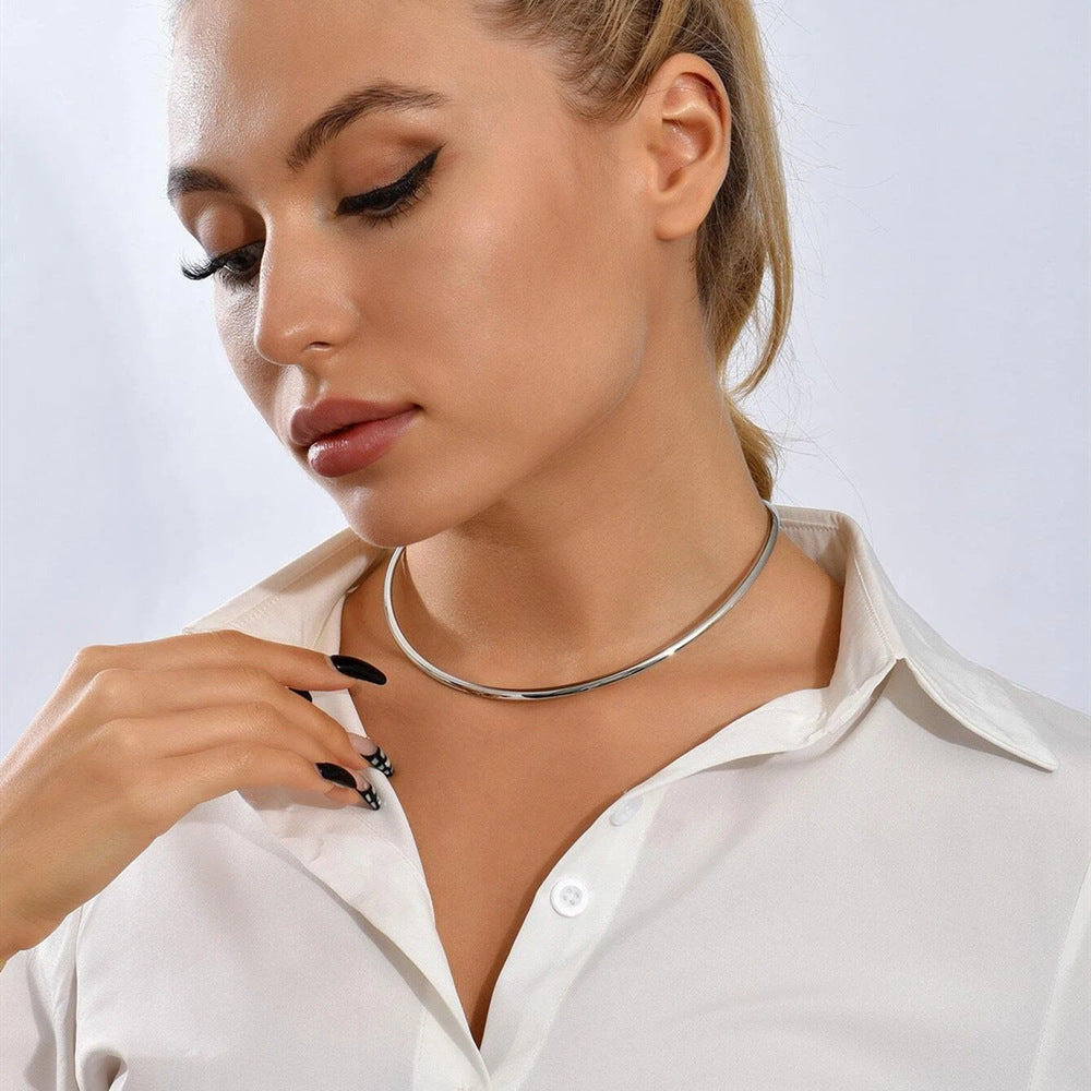 Foreign Trade Copper Tube Choker Necklace with Simple Design