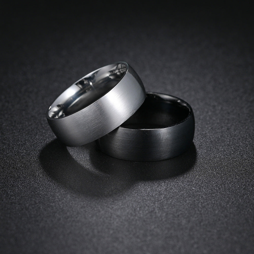 Minimalist Trendy Stainless Steel Men's Ring with Circular Arc Design