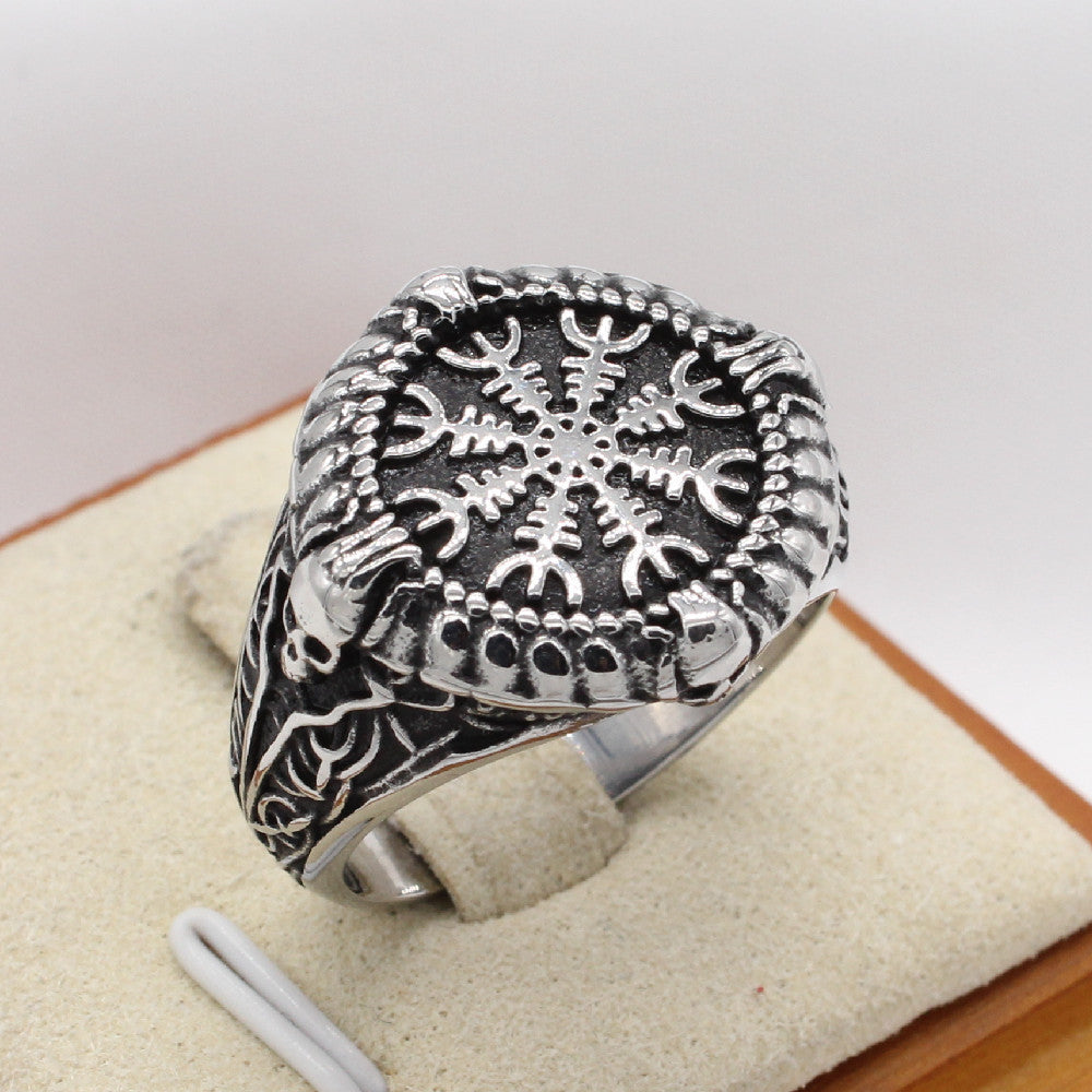 Personalized Retro Viking Celtic Titanium Steel Ring for Men - Wholesale Jewelry