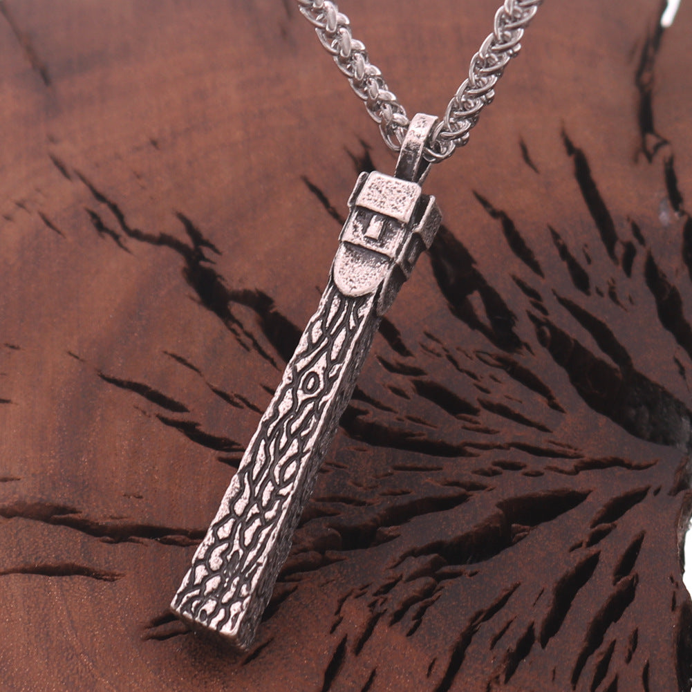 European Odin Amulet Necklace - Men's Retro Silver Totem Pendant