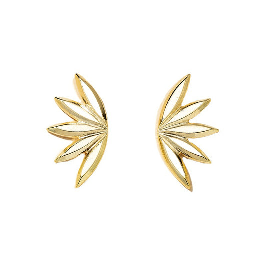 Fashion Forward Metal Flower Earrings - Trendy European and American Jewelry