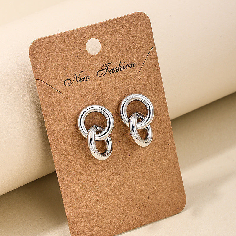 Chic Metal Circle Earrings with Instagram Vibe - Vienna Verve Collection