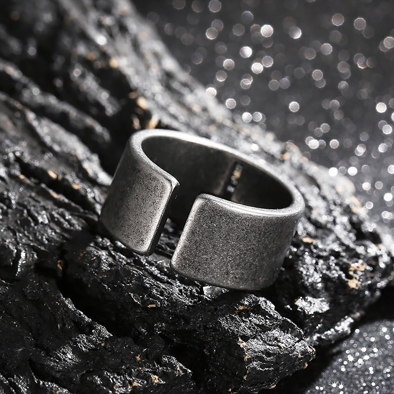 Vintage-Inspired Titanium Steel Hipster Cross Ring for Men