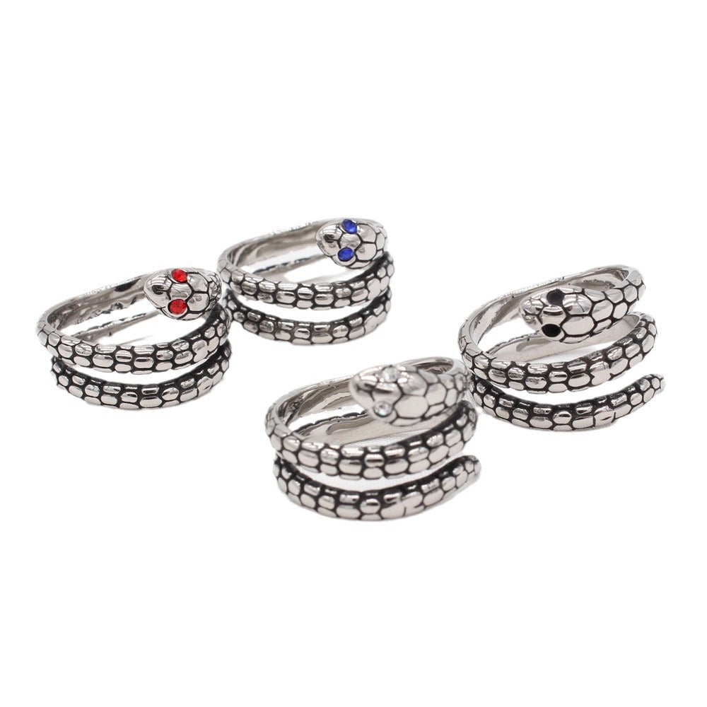 Retro Fashion Snake Titanium Steel Ring for Men