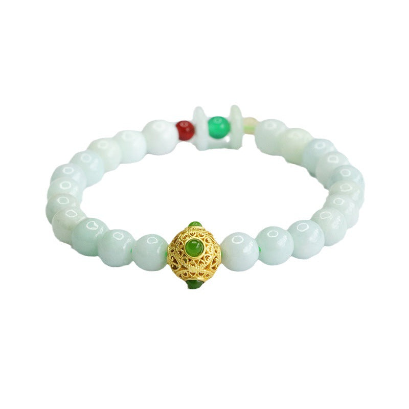 Myanmar Jade Sterling Silver Fortune's Favor Bracelet